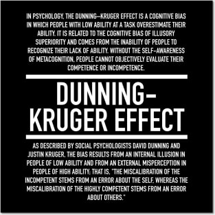 Dunning Kruger Effect Defined Posters and Art